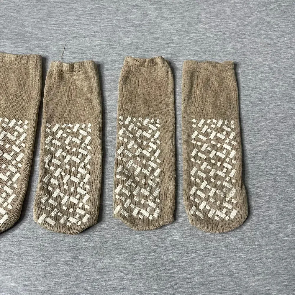 McKesson Unisex Solid Tan Ankle Socks 4 PCS. Set